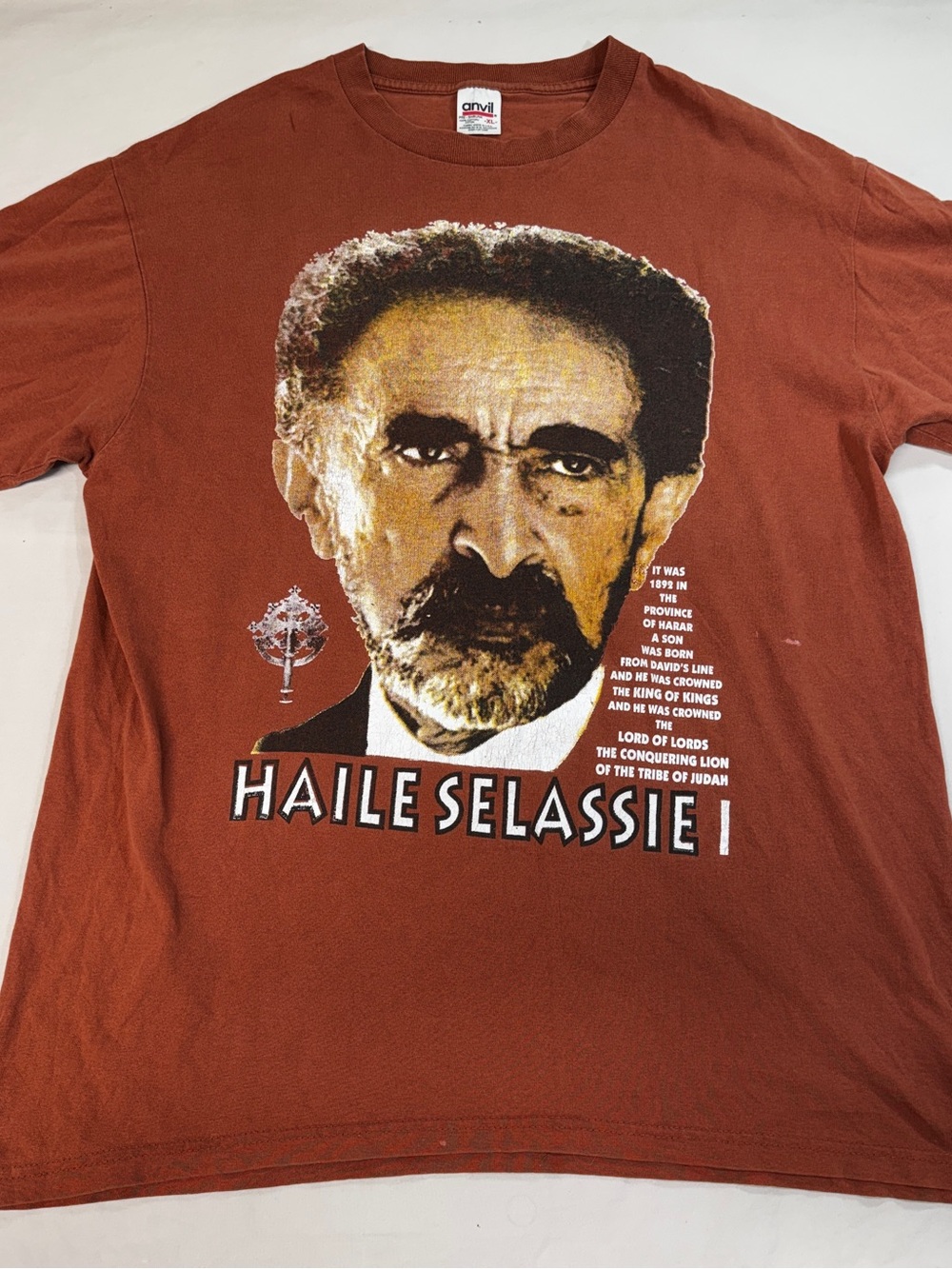 Vintage Haile Selassie Rap Tee Shirt Size XL Anvil Tag